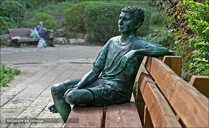 sculpture on campus